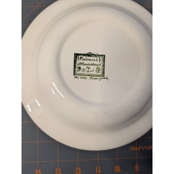 Colonial Homestead By Royal Rim Soup Bowl Green White 8 3/8 in. - Picture 6 of 7
